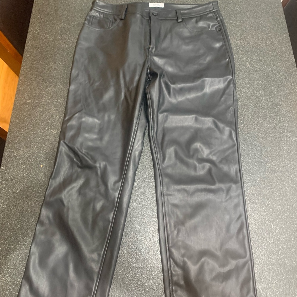 Faux leather black pants